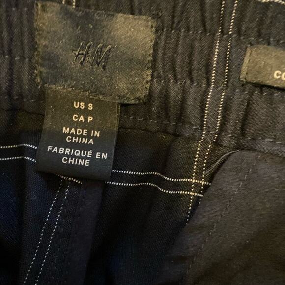 H&m Black checkered Trousers Pants Size Small - Picture 4 of 6